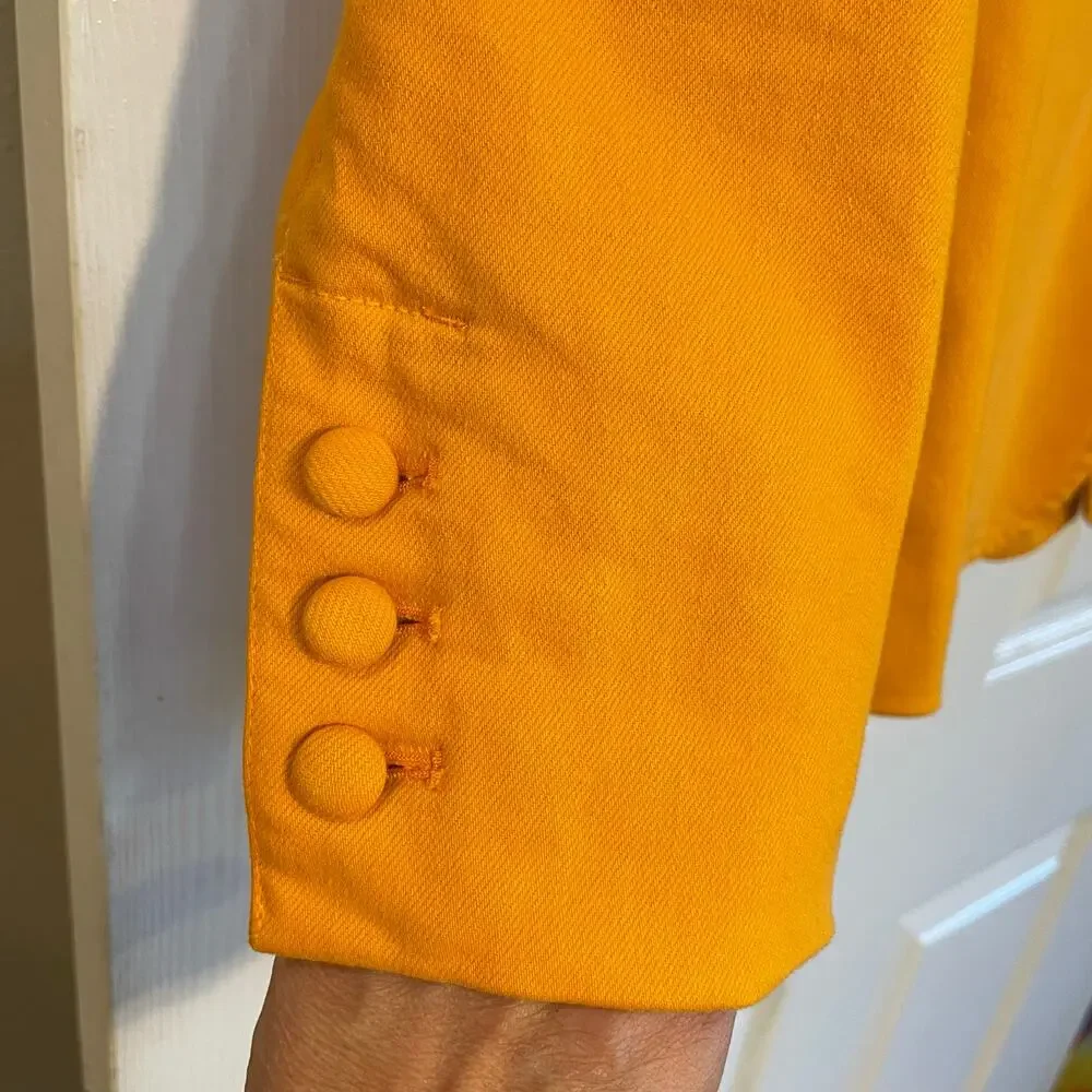 NWT Alice + Olivia Macey Notch Lapel Orange Tangerine Blaze size 12 - Picture 3 of 16